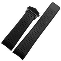 Bracelet de montre avec logo personnalisé pour HEUER GRAND CARRERA AQUARAC Bracelet en silicone souple 22 24mm Bracelet pour hommes Bracelet en caoutchouc Chaîne de montre
