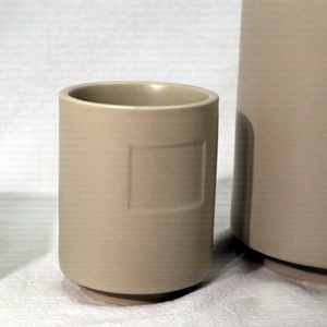<span class=keywords><strong>Set</strong></span> di Portacandele Votive in Ceramica Beige Minimalista con Area Etichetta Vuota, Decorazione Natalizia Ecologica per la Casa, Regalo di Lusso, Etichetta Privata - Product Image 2