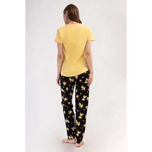Ensemble de pyjama pour femmes, durable, col rond, manches courtes, ovale, fermeture boutonnée et taille élastique, logo personnalisable pour vêtements de maison - Product Image 1