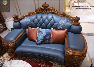 Juego de sofá<span class=keywords><strong>s</strong></span> de cuero de lujo, Chesterfield Modular de diseño antiguo de estilo europeo para muebles de sala de estar de <span class=keywords><strong>Hotel</strong></span> y hogar - Product Image 6