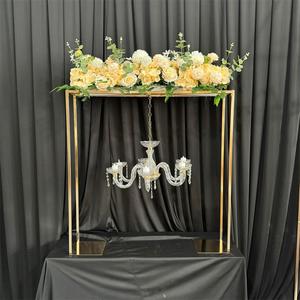 Centrotavola Nuziale in Metallo Dorato con Fiori e Palloncini, Supporto da Tavolo per Fiori, <span class=keywords><strong>Portacandele</strong></span> per Forniture per Eventi - Product Image 4