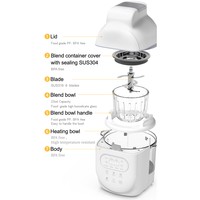 Robot culinaire 3-en-1 pour bébé, nettoyage automatique, bol en verre, cuisson vapeur, mixeur, réchauffeur, compatible lave-vaisselle, lame en acier inoxydable, qualité alimentaire
