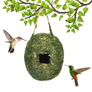 Nouvelle maison pour colibris écologique et moderne, design créatif, attrayante, suspendue, en mousse, nid <span class=keywords><strong>d</strong></span>'oiseau, <span class=keywords><strong>d</strong></span>écoration de jardin en herbe - Product Image 1