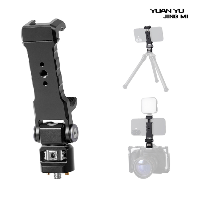 Cell Phone Tripod Mount Smartphone Tripod Mount Adapter Aluminum with Cold Shoe 360° Cell Phone Stand Holder Clamp for IPhone17
