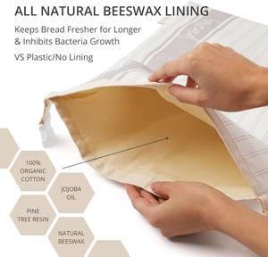 ネクターネスト 再利用可能な自家製パン用バッグ（2個パック）- XL コットン蜜蝋バッグ、サワードウバッグ、蜜蝋バッグ - Product Image 4