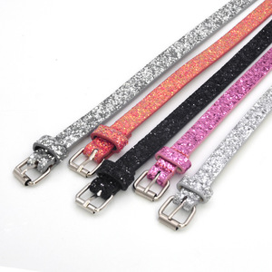 Varie cinture per bambini Glitter in pelle Pu Bing Shinny Lovely Kids Girl Belts - Product Image 1