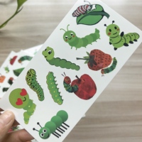 2026 Stiker Tato Sementara Motif Ulat 8 Lembar, Tahan Air, untuk Dekorasi Ulang Tahun dan Souvenir
