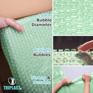 <span class=keywords><strong>Rouleau</strong></span> de film à bulles d'air en polyéthylène basse densité biodégradable Triplast vert 300 mm x 10 m, rembourrage à bulles d'air <span class=keywords><strong>pour</strong></span> déménagement - Product Image 4