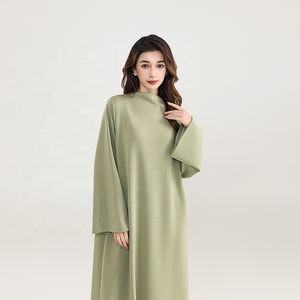 Lignes 2025 высококачественный эксклюзивный Модный высококачественный Спот мусульманский женский халат большого размера Открытый простой абайский комплект из 2 предметов - Product Image 6