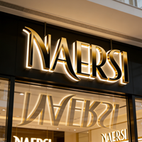 Fabricant de panneaux rétroéclairés en acier inoxydable 3D sur mesure, panneau de logo d'entreprise LED, étanche IP65, pour centre commercial, bureau, magasin, hôtel