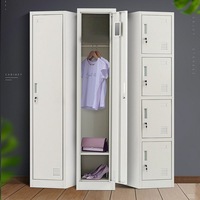 Armoire en fer pour deux personnes Casier en acier à porte unique pour chambre à coucher, école/dortoir, rangement ménager, garde-robe étroite, étagère à chaussures