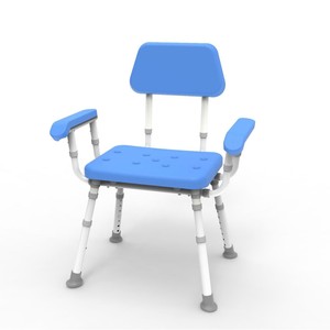 Chaise de douche JINDA avec coussin épaissi, hauteur réglable, équipement de sécurité pour salle de bain pour personnes âgées - Product Image 1