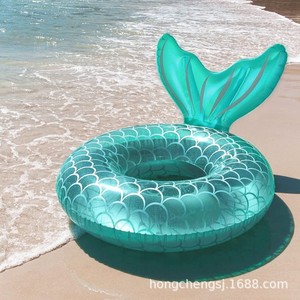 Mermaid Inflatable Swimming Ring With Backrest Adult Float For Pool Water Fun Environmentally Friendly Pvc Material - Product Image 2