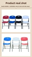 Chaise pliante d'extérieur en plastique HDPE avec structure métallique - Chaise portable pour jardin, bureau et formation (style moderne et épuré)