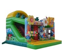Château gonflable commercial pour enfants, thème animal, château gonflable combiné papillon et abeille, avec toboggan