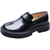 Nouvelles chaussures Tabi à semelle épaisse pour femme, style britannique, en cuir de fer à cheval, type Trotters, avec petites chaussures en cuir et chaussures à semelles en forme de pattes de cochon
