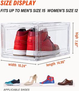 صندوق عرض أحذية شفاف من الأكريليك قابل للطي مع باب مغناطيسي، حافظة منظمة مخصصة مقاومة للأشعة فوق البنفسجية - Product Image 3