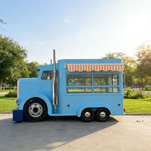 Camión de Comida Comercial Inspirado en un Camión de Carga, con Toldo Rayado para Helados, Aperitivos en Parques al Aire Libre, Construcción de Acero Inoxidable 4 - Product Image 2
