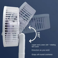 Ventilateur portable rechargeable USB, mini-ventilateur électrique pliable à porter autour du cou pour un refroidissement pratique