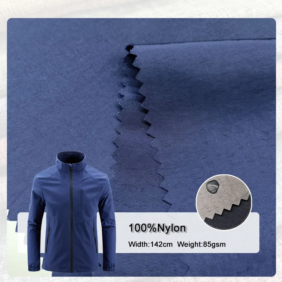 Hot selling 100% nylon microfiber breathable waterproof wrinkle resistant fabric for down jacket/ winter jacket