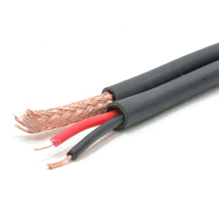 黒または白のRG59同軸ケーブル (電源付き) 20AWG 0.37mmCCTVセキュリティカメラワイヤー1000ft305m木製ドラム付き