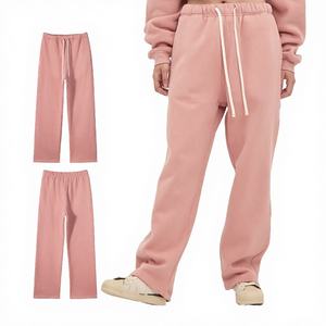 Pantalon de survêtement unisexe en coton épais et respirant, coupe régulière, avec cordon de serrage, idéal pour l'hiver - Product Image 1