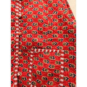 Quilted Ajrag Print Knitted <b>Jacket</b> in Red Eco-Friendly & Breathable Winter New Arrival 100% Cotton - Product Image 5
