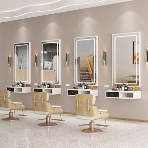 Espejo de Lujo para Barbería y Salón de Belleza, Dedicado al Teñido y Planchado, con Luz, Calentamiento y Gabinete Colgante de Pared - Product Image 2