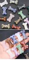20*35mm 천연 수제 보석 영기 조각 공예 크리스탈 뼈 공예 미니 개 뼈 광택 크리스탈 공예
