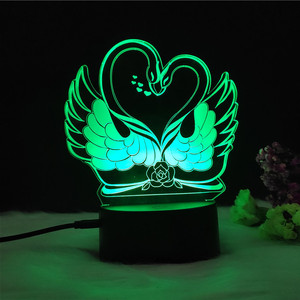 Elegante e dolce cigno di san valentino Giorno 3D della luce di <span class=keywords><strong>notte</strong></span> - Product Image 3