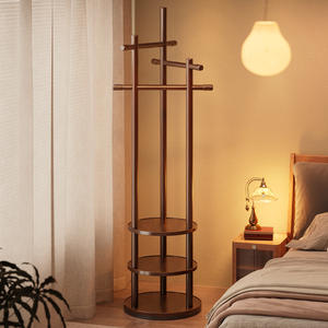 Perchero Giratorio de Bambú de Diseño Moderno con Ganchos Multinivel, Perchero Simple para <span class=keywords><strong>Entrada</strong></span> de Dormitorio o Apartamento - Product Image 2