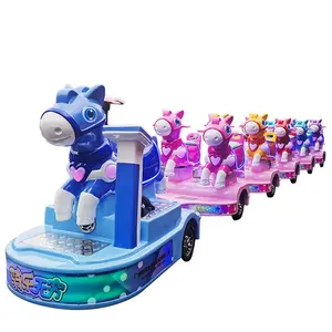 HAOJILE חדש קניון פרק שעשועים ילדים לרכב חשמלי חסרי רכבת קרוסלה צבעונית סוס סגנון חיצוני ילד רכבת