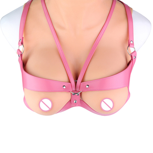 Ensemble de harnais corporel BDSM rose et noir pour femmes avec design clouté, stimulation sensorielle légère, fabriqué en cuir PU de qualité supérieure - Product Image 5