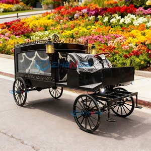 Electric Funeral Hearse Car Coffin Hearse Wagon Luxury Hearse Buggy Cart on Sale Black Dual Function Horse Drawn Funeral Hearse - Product Image 2