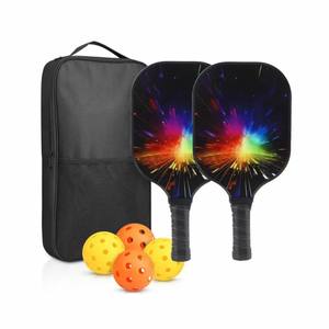 Raquette de pickleball légère en fibre de carbone 2 raquettes avec 4 balles de pickleball 1 paquet triangulaire 16mm d'épaisseur certifiée USAPA - Product Image 4