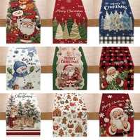 Nouveau chemin de table de Noël 2026, imprimé Père Noël et rennes, décoration de table de fête, nappe décorative