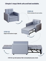 Sofá Cama Modular Plegable Nuevo Modelo 2025 para Salas Pequeñas Juego Multifuncional Estructura de Metal Cama Individual Tela Moderna Extensible