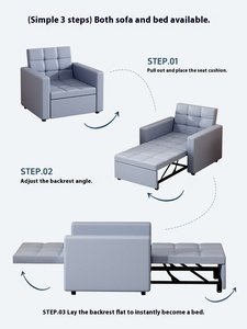 Sofá Cama Modular Plegable Nuevo Modelo 2025 para Salas Pequeñas Juego Multifuncional Estructura de Metal Cama Individual Tela Moderna <span class=keywords><strong>Extensible</strong></span> - Product Image 4