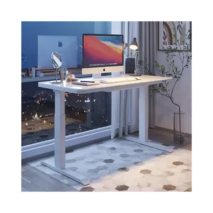 Modern Adjustable Height Glass Touch Screen Desk Frame Sit To Stand Office Furniture Table Electric Lift smart stand Desk