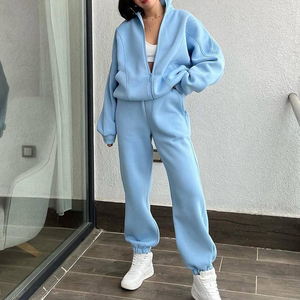 Ensemble de survêtements 2 pièces pour femmes, tenue décontractée confortable, cardigan à manches longues et pantalon de jogging - Product Image 2