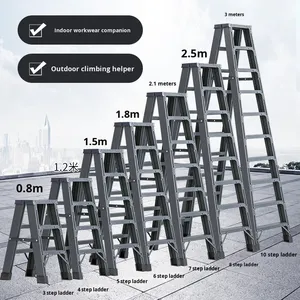 A型アルミ合金製 室内多機能 厚型折りたたみ式両面エンジニアリングクライミングラダー 耐荷重150kg 2m - Product Image 2