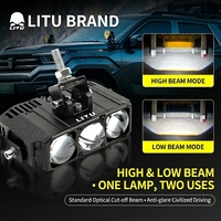 Phare de travail LED tout-terrain pour voiture, 85W 12V-24V, universel pour SUV, camion, voiture, 3 faisceaux LED, barre lumineuse de travail, projecteur, lampe de travail