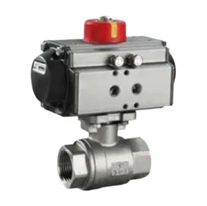 วาล์วบอลนิวเมติกแบบสองชิ้นขนาด 1/4''-4'' SS304/SS316 CF8 แบบฐานสูงสำหรับของเหลวที่มีฤทธิ์กัดกร่อน - Product Image 1