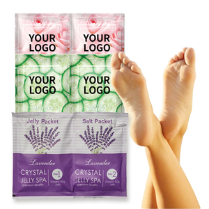 Removedor de piel muerta orgánico de etiqueta privada OEM, sal de Pedicura, gelatina de cristal suave, <span class=keywords><strong>SPA</strong></span>, relajación, remojo de pies, Kit de pedicura de gelatina - Product Image 1