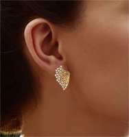 Boucles d'oreilles en or pour femmes, bijoux de mode en gros personnalisés, boucles d'oreilles de luxe à ailes d'ange pour femmes, argent sterling 925