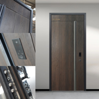 Porte d'entrée pivotante moderne en acier de sécurité extérieur de luxe, nouvelle conception 2026, portes extérieures en acier massif pour maison et villa