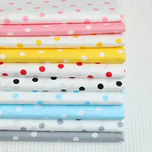 Cotton twill printing fabric aqua 1cm dot kindergarten students pure cotton bedding fabric wholesale