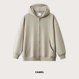 NUEVO Venta al por mayor Negro Zip up Hoodies Unisex <span class=keywords><strong>Pullover</strong></span> de alta calidad para hombre en blanco de gran tamaño Fleece Acid Wash Zip up Hoodie - Product Image 3