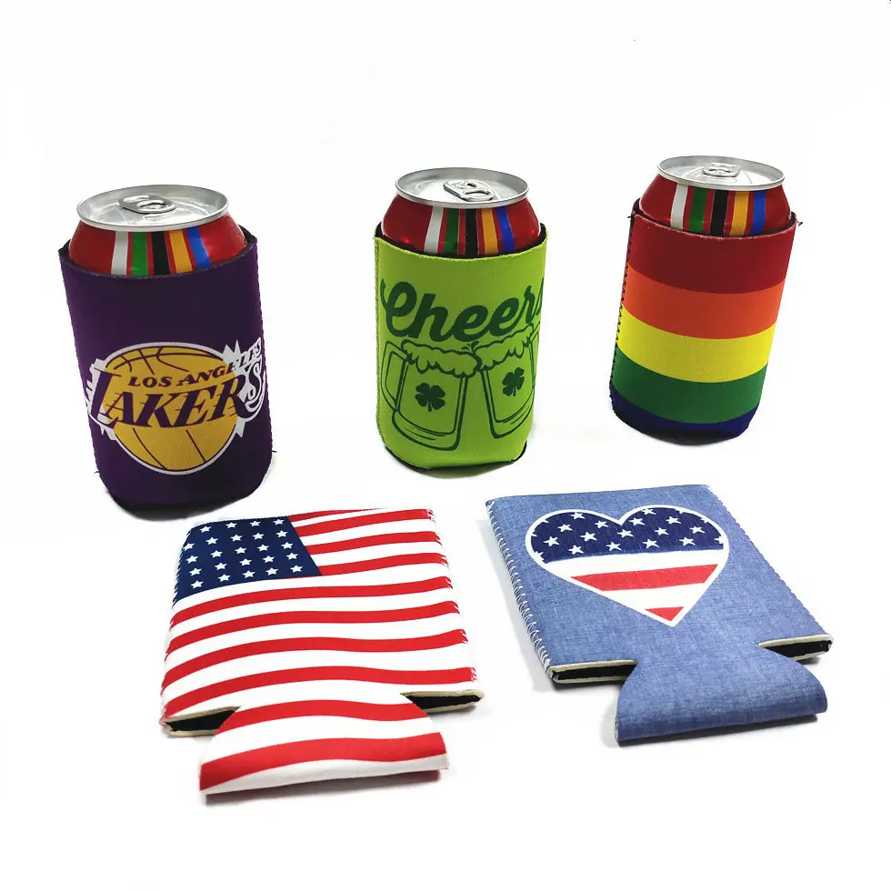 Giá rẻ tùy chỉnh có thể Cooler Neoprene 12oz 16oz bia có thể koozies thăng hoa uống mập mạp chủ