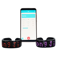 Smart LED Bangles Bracelet USB Rechargeable Personnalisé Texte Affichage App Contrôle pour la Course à Pied Cyclisme pour le Nouvel An Chinois Halloween